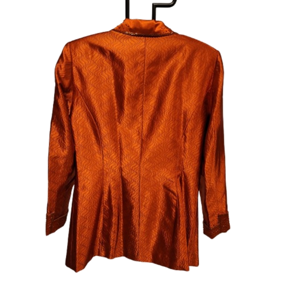 Women's Copper Satin Blazer Jacket & Skirt - Picture 2 of 7